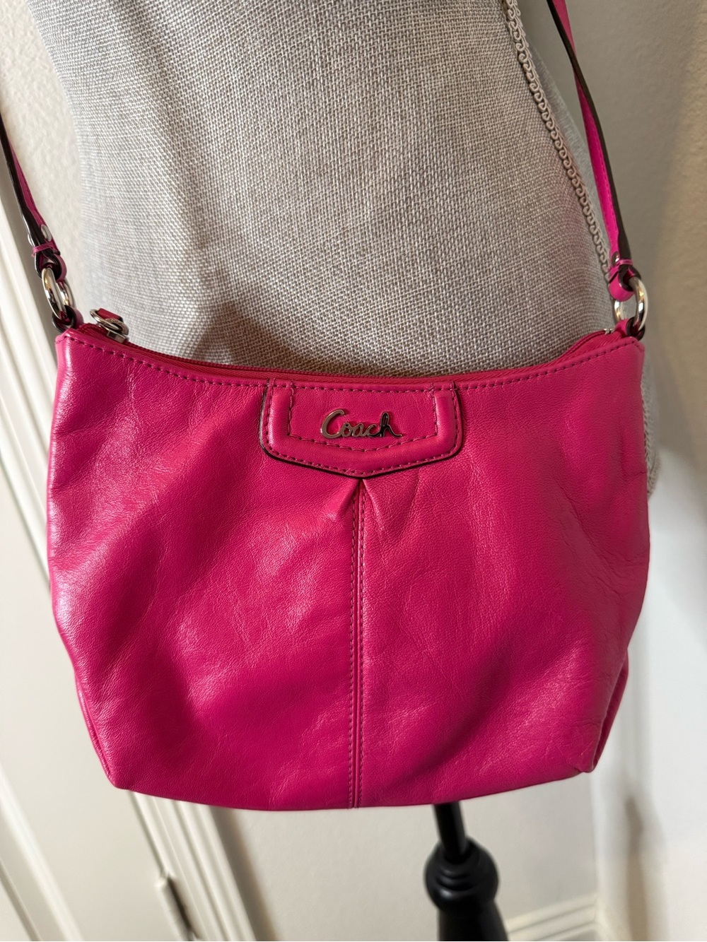 Coach Hot Pink Leather Crossbody Bag